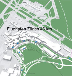 Flughafen Zürich 46 km